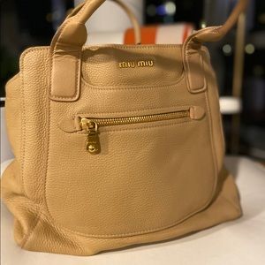 Authentic miu miu large beige tote